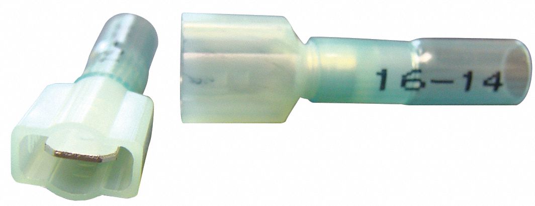 MALE DISCONNECT, BLUE, NYLON/POLYOLEFIN, FULL COVERAGE, HEAT SHRINK, 10 PK