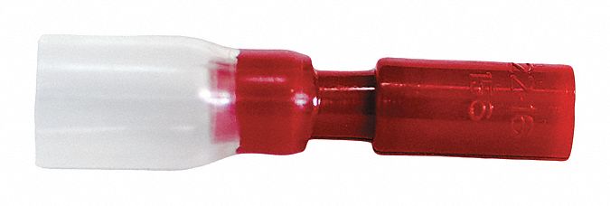 FEMALE BULLET DISCONNECT, RED, NYLON/POLYOLEFIN, FULL COVERAGE, 10 PK