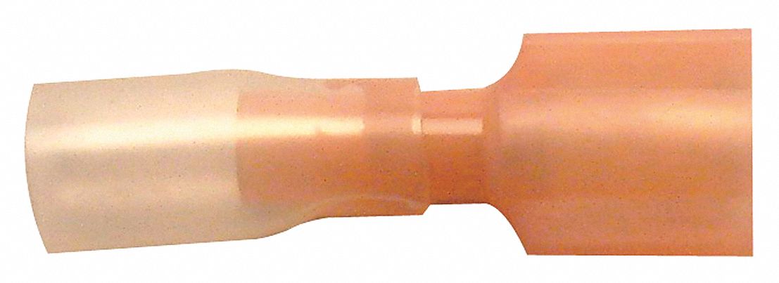 MALE DISCONNECT, RED, NYLON, FULL COVERAGE, HEAT SHRINK, 10 PK