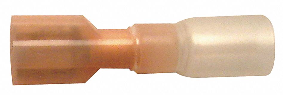 MALE DISCONNECT, RED, NYLON, FULL COVERAGE, HEAT SHRINK, FEMALE SOCKET, 10 PK