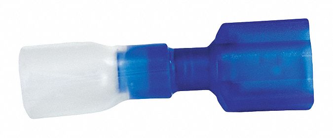 FEMALE DISCONNECT, BLUE, NYLON, FULL COVERAGE, HEAT SHRINK, 10 PK