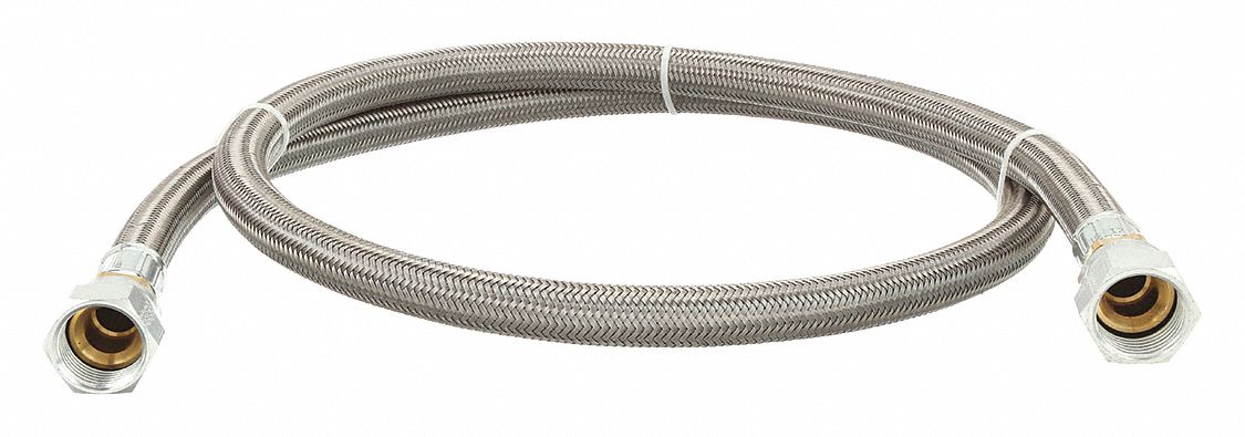 Air Compressor Hose: 1/2 in Hose Inside Dia., 18 in Hose Lg, 7/8 in x 7/8 in Fitting Size