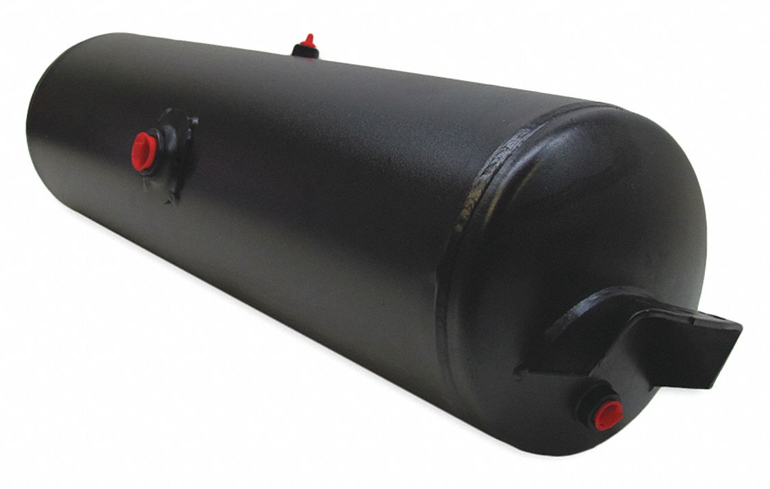 AIR TANK, 6.16 GAL TANK CAPACITY, 125 PSI MAXIMUM OPERATING PRESSURE, HORIZONTAL, 33.75 IN OVERALL L