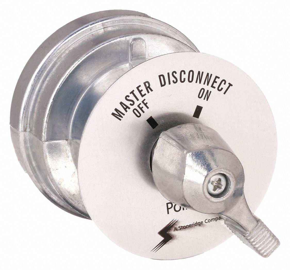 Battery Disconnect  Switch: Single Pole, Top Post, Negative, 36V, 180 A Max Current, 1, 000 A