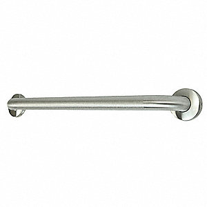GRAB BAR, MOUNTING SCREWS, PEENED FINISH, 2 LBS, STAINLESS STEEL, 24 X 1 1/4 X 3 X 3 IN, SS