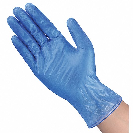 100PK XL CONDOR 21DL25 Blue Vinyl Disposable Gloves 