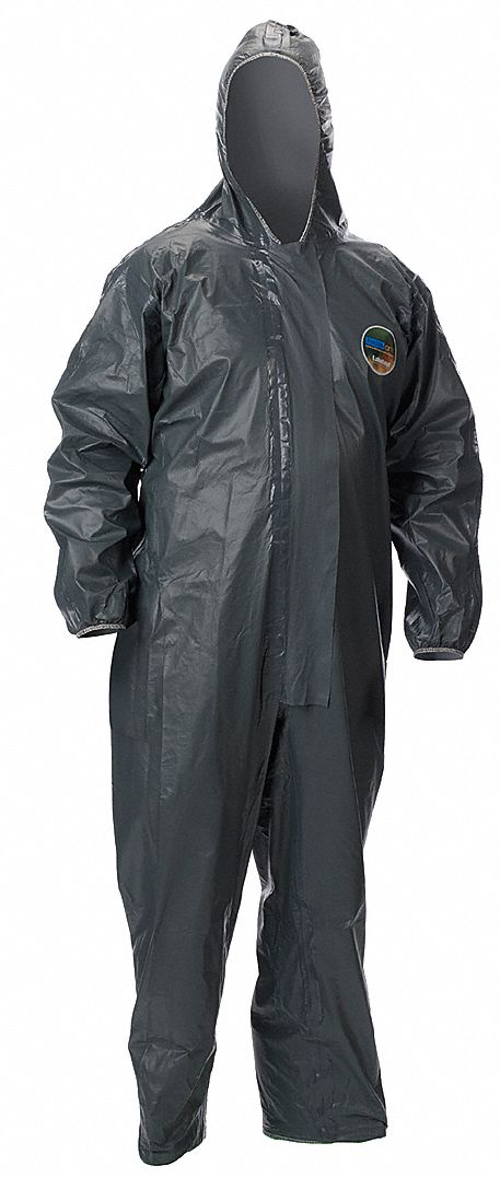 LAKELAND, 2XL, Pyrolon CRFR, Hooded Chemical Resistant Coveralls