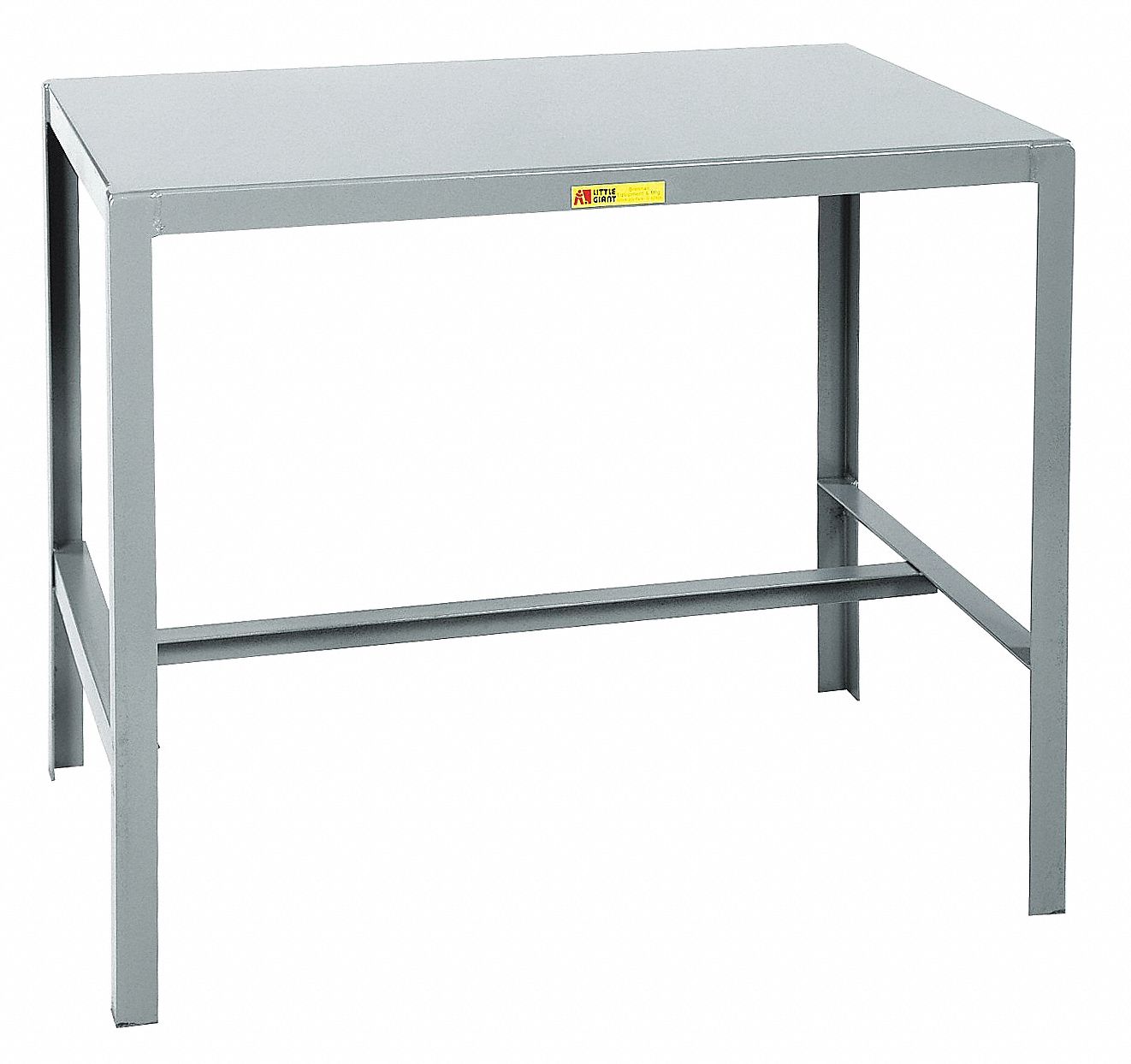 LITTLE GIANT Work Table: Fixed Ht, Steel, 36 in x 24 in, 2,000 lb Overall  Load Capacity, Steel