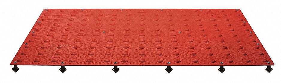 ADA Warning Pad: Brick Red, Installs to Concrete, Installs with Anchors/Wet Set, 3 ft Lg