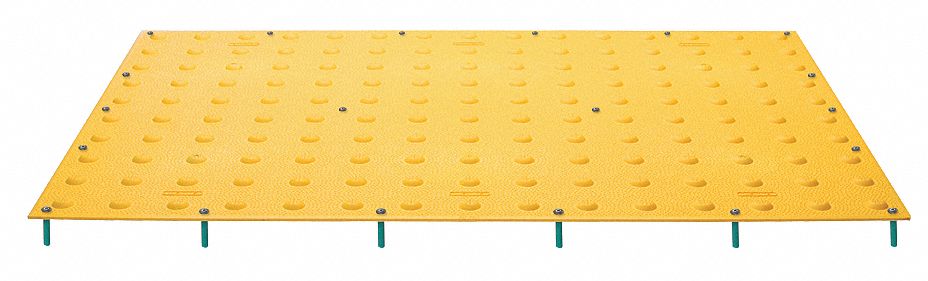 ADA Warning Pad: Concrete, Surface Applied, Polymer, Yellow, 3 ft Lg, 2 ft Wd, 2 ft x 3 ft
