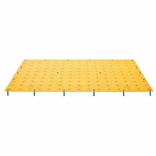 ADA Warning Pad: Yellow, Installs to Concrete, Installs with Anchors/Fasteners/Sealant