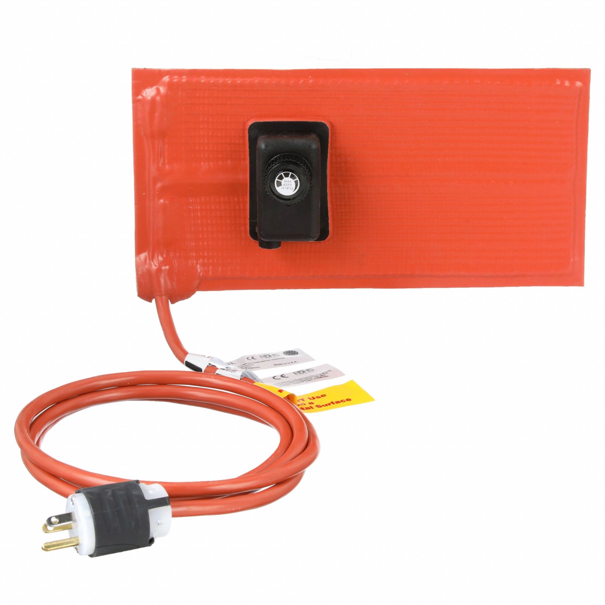 Heating Blanket: 218°C Op Temp - Max, 12 in Overall Lg, 6 in Overall Wd, 3/16 in Thick