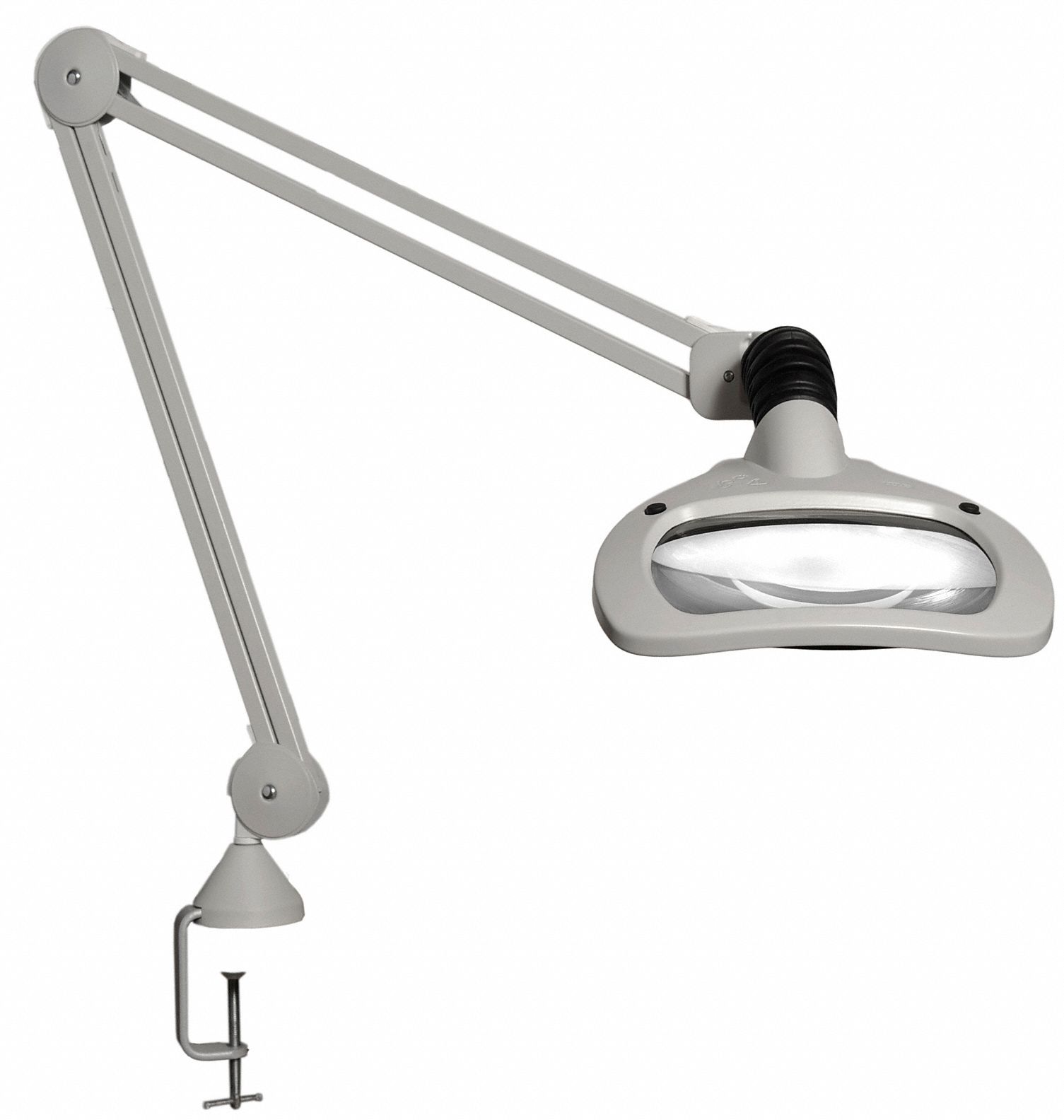 VISIONLUXO Rectangular Magnifier Light Magnifier Light, 2.25x, 600 lm, 5 Diopter, Gray, Clamp