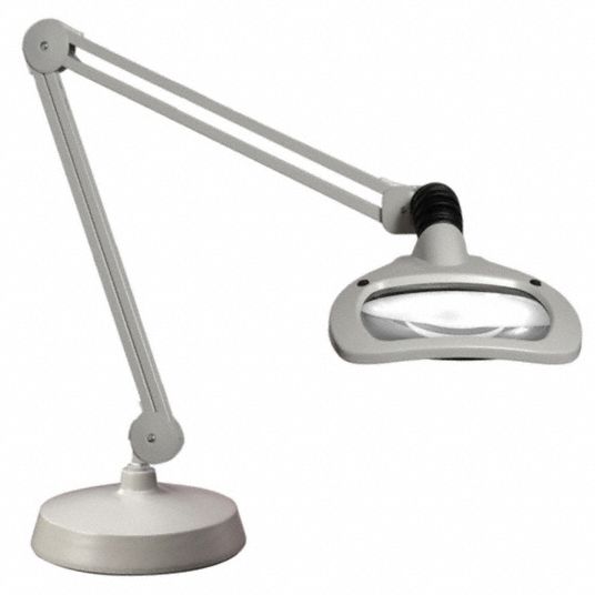 Magnifier Light, 30 in Arm Length, 2.25x, Gray - Grainger