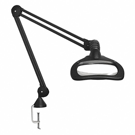 Rectangular Magnifier Light: Magnifier Light, 2.25x, 600 lm, 5 Diopter, Black