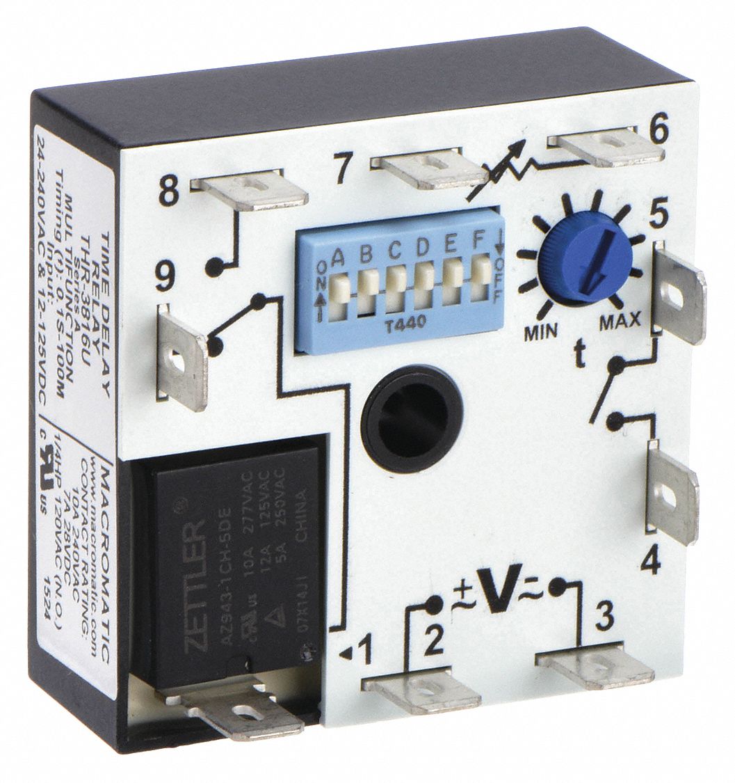 MULTI-FUNCTION ENCAPSULATED TIMING RELAY, SURFACE MOUNTED, 24-240V AC, 12-125VDC, 24 A