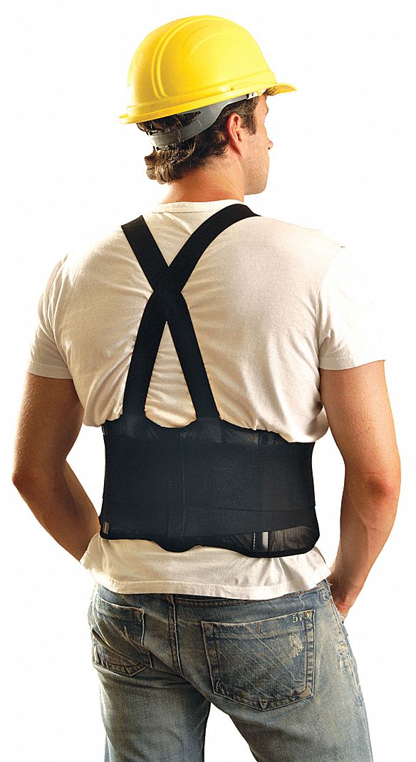 Nylon Mesh Back Support, 9" Width, 2XL, Black Grainger