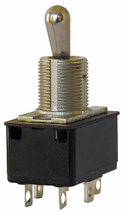 Toggle Switch: 3 Position, 2 Connections, SPST, Solder Lug Connection, 7500 Series