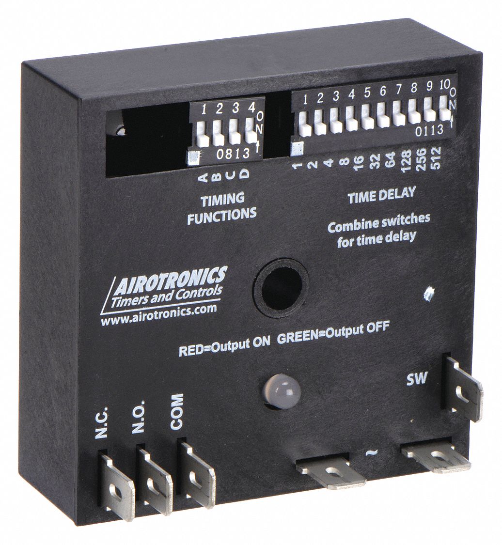 AIROTRONICS Multi-Function Encapsulated Timing Relay: Surface Mounted, 12V  DC, 10 A