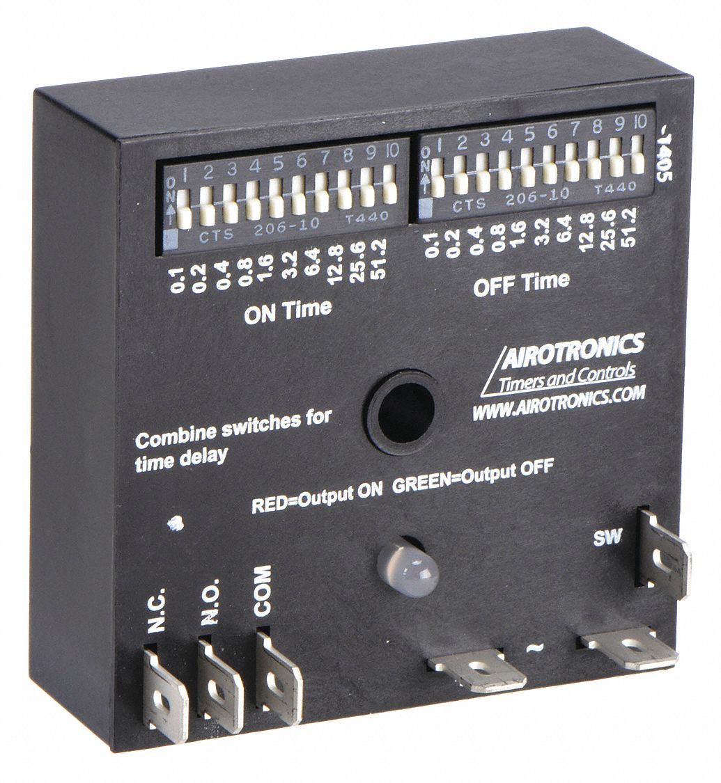 SINGLE FUNCTION ENCAPSULATED TIMING RELAY, SURFACE RELAY MOUNTING, 120V AC