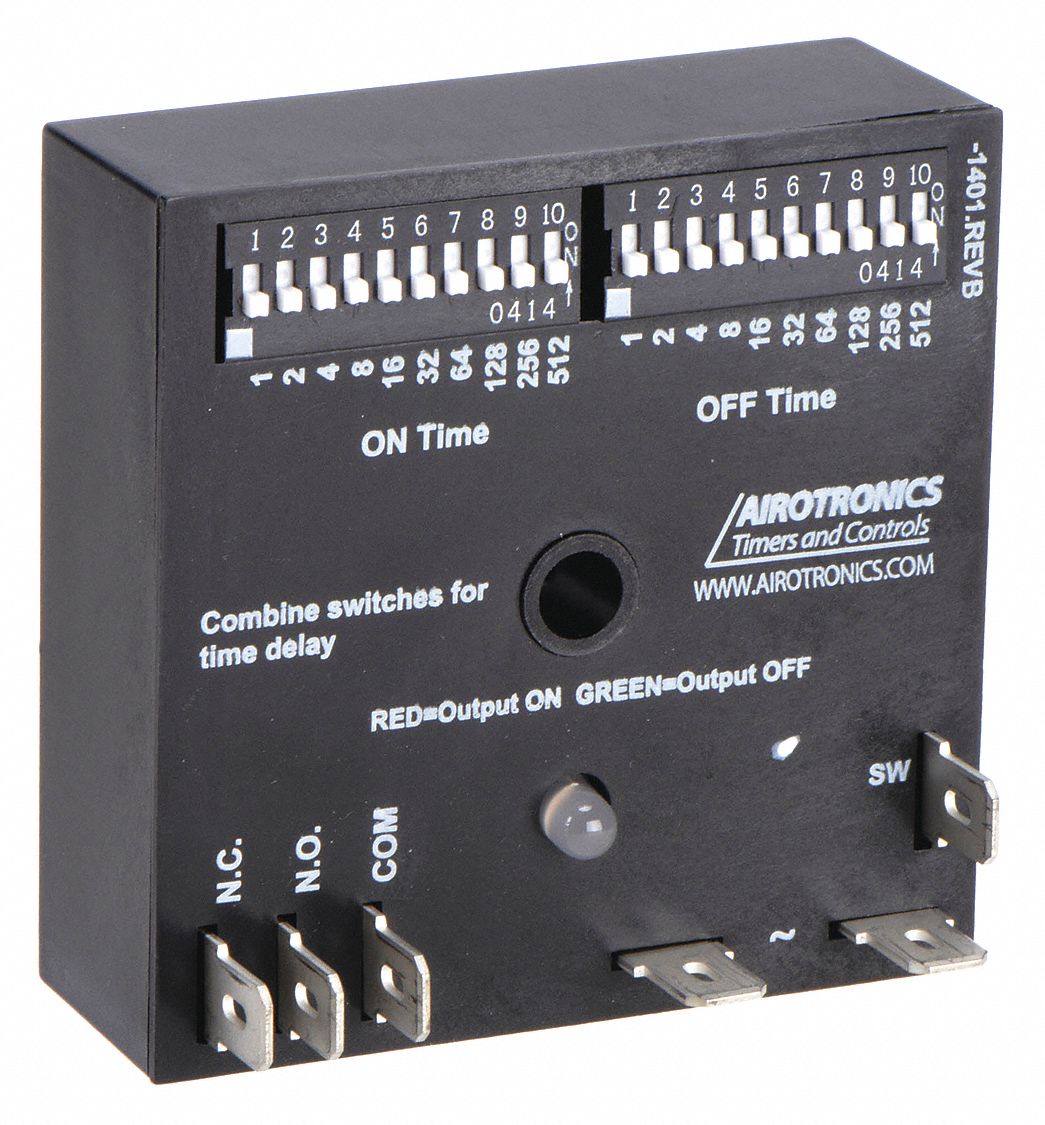 AIROTRONICS Single Function Encapsulated Timing Relay: Surface Relay  Mounting, 120V AC