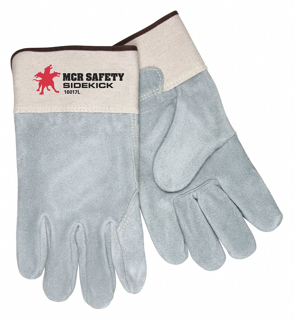MCR SAFETY, XL ( 10 ), Cowhide, Leather Gloves 21EZ3516017XL Grainger