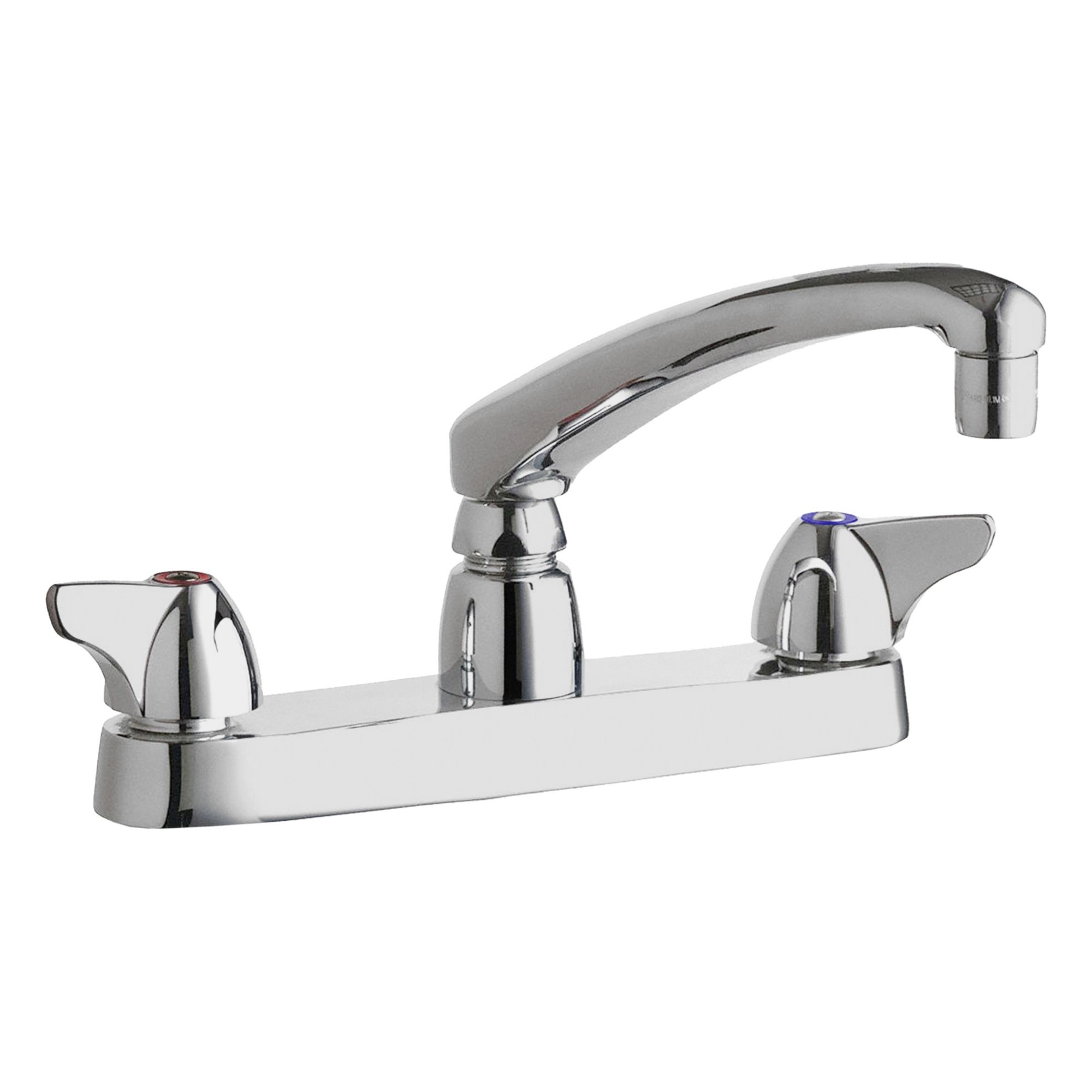Low Arc Kitchen Faucet: 1100, Cast Brass, Widespread, Deck, 2 Mounting Holes, Lever