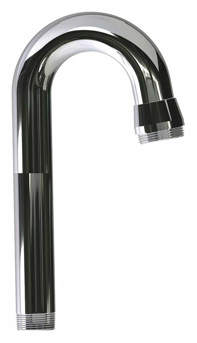 Spout: Spout, Gooseneck, Std Spout, Brass, Polished Chrome, Laminar, NPT