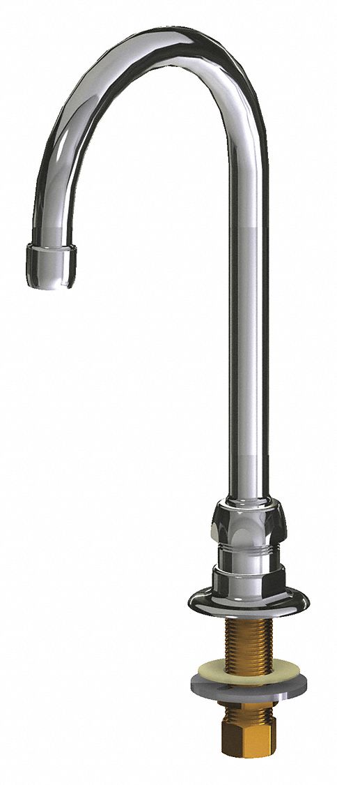 Spout: Spout, Gooseneck, Swivel Spout, Brass, Polished Chrome, 1.5 gpm Flow Rate