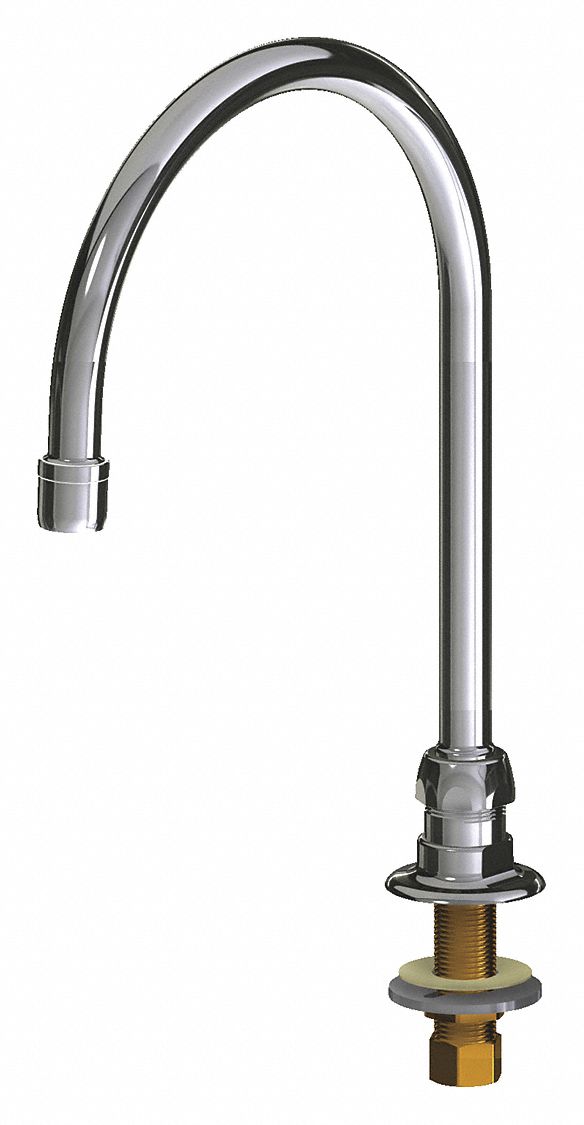 Spout: Spout, Gooseneck, Swivel Spout, Brass, Polished Chrome, 2.2 gpm Flow Rate