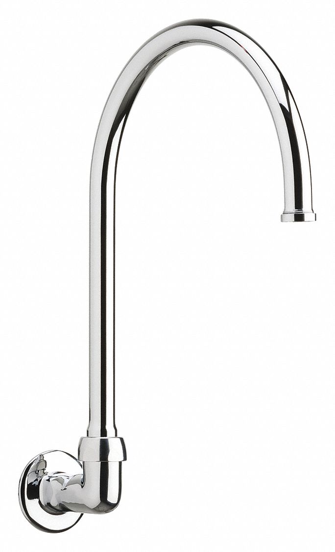 Spout: Spout, Gooseneck, Swivel Spout, Brass, Polished Chrome, 1.5 gpm Flow Rate