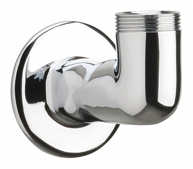 Spout: Spout, Double-Bend, Brass, Polished Chrome, Laminar, UNEF