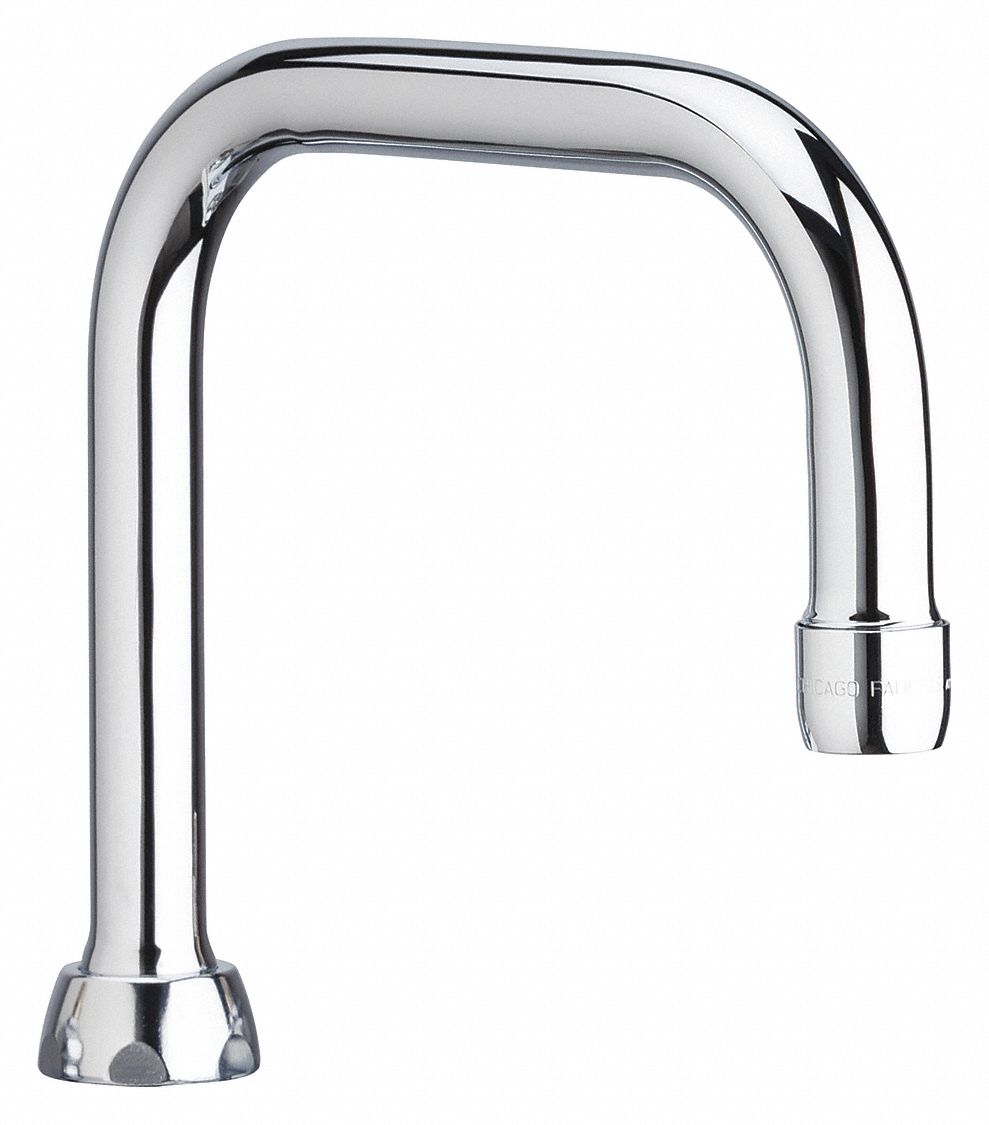 Spout: Spout, Gooseneck, Swivel Spout, Brass, Polished Chrome, 1.5 gpm Flow Rate