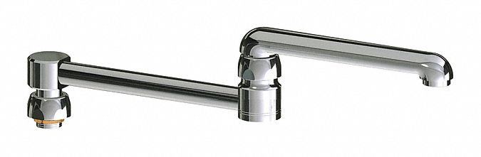Spout: Spout, Double-Joint, Double Jointed/Swivel Spout, Brass, Polished Chrome
