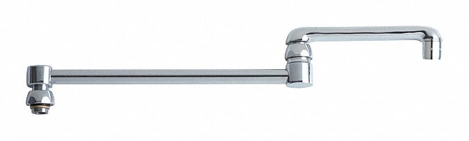 Spout: Spout, Double-Joint, Double Jointed/Swivel Spout, Brass, Polished Chrome