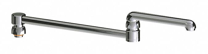 Spout: Spout, Double-Joint, Double Jointed/Swivel Spout, Brass, Polished Chrome