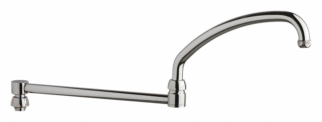 Spout: Spout, Double-Joint, Double Jointed/Swivel Spout, Brass, Polished Chrome