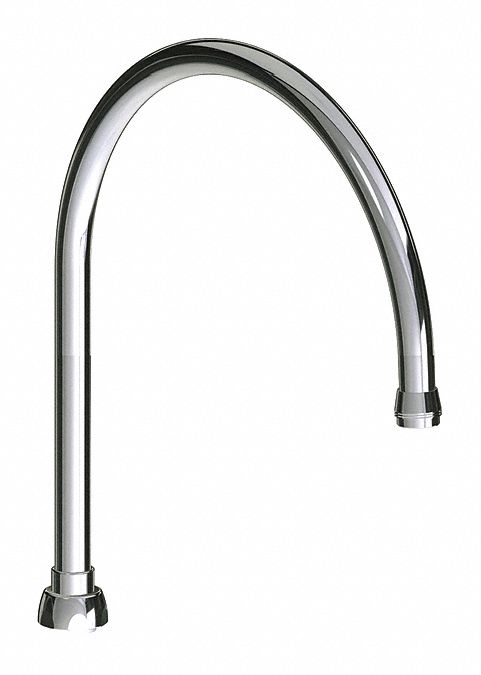 Spout: Spout, Gooseneck, Std Spout, Brass, Polished Chrome, Laminar, UNEF