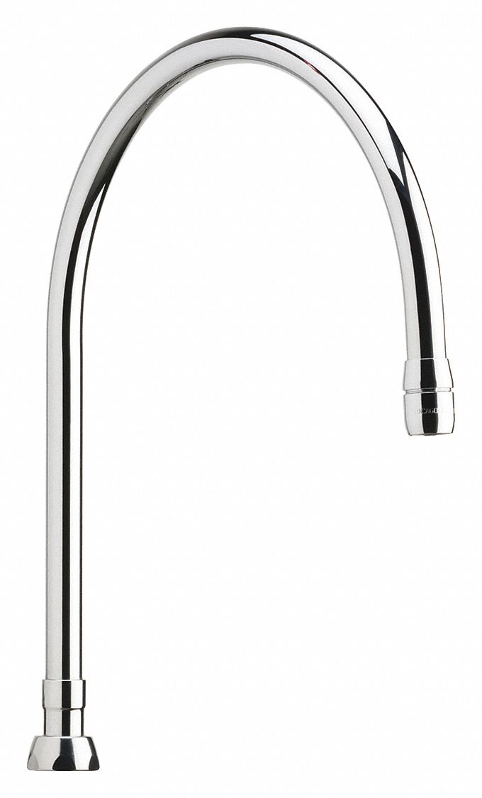 Spout: Spout, Gooseneck, Swivel Spout, Brass, Polished Chrome, 2.2 gpm Flow Rate