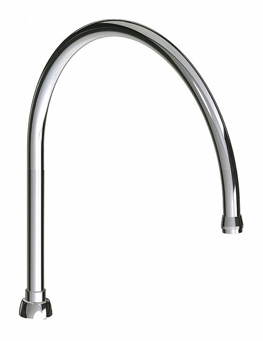 Spout: Spout, Gooseneck, Std Spout, Brass, Polished Chrome, Laminar, UNEF