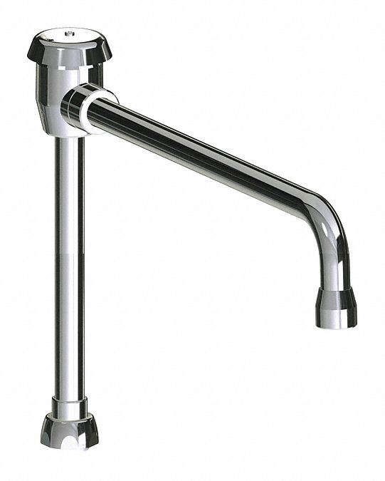 Spout: Spout, Gooseneck, Std Spout, Brass, Polished Chrome, Laminar, UNEF