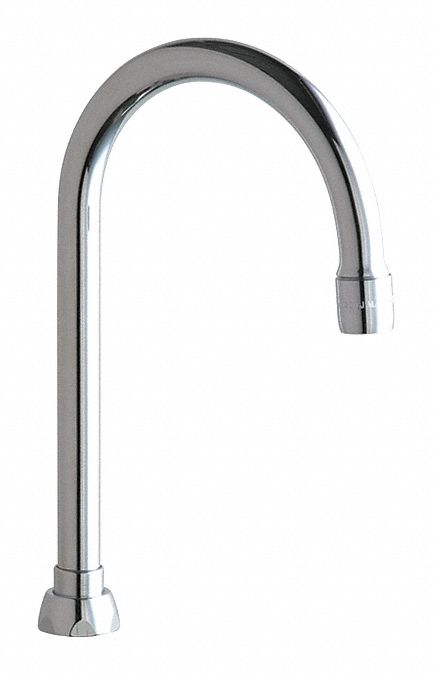 CHICAGO FAUCETS, 5 1/4In Rigid / Swing Gooseneck Spout - 21GL43 ...