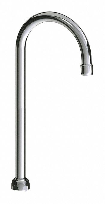 Spout: Spout, Gooseneck, Swivel Spout, Brass, Polished Chrome, 2.2 gpm Flow Rate