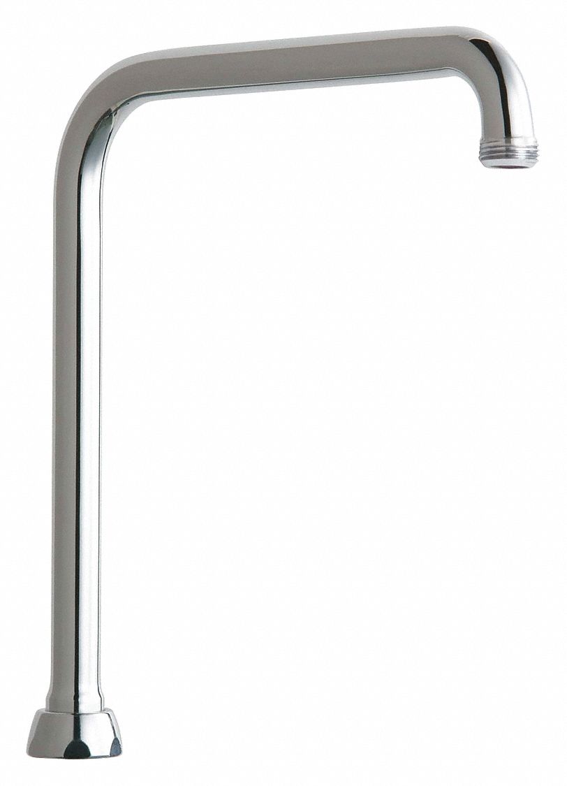 Spout: Spout, Arc, Swivel Spout, Brass, Polished Chrome, Laminar, 8 in Spout Reach