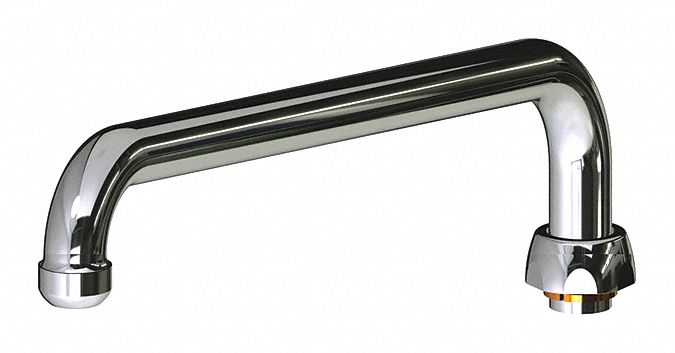 Spout: Spout, Arc, Swivel Spout, Brass, Polished Chrome, Laminar, 12 in Spout Reach