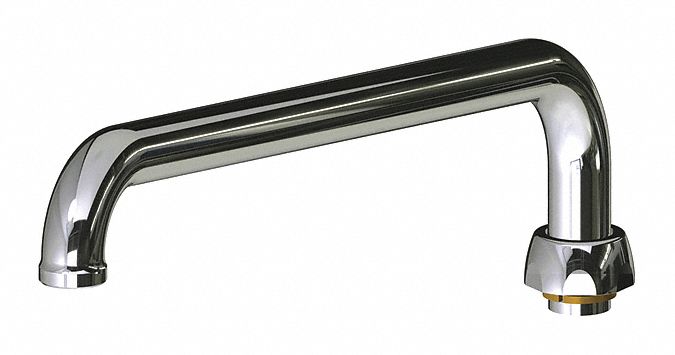 Spout: Spout, Arc, Swivel Spout, Brass, Polished Chrome, Laminar, 12 in Spout Reach