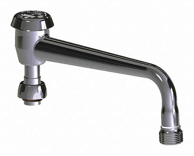 Spout: Spout, Arc, Swivel Spout, Brass, Polished Chrome, Laminar, 8 in Spout Reach