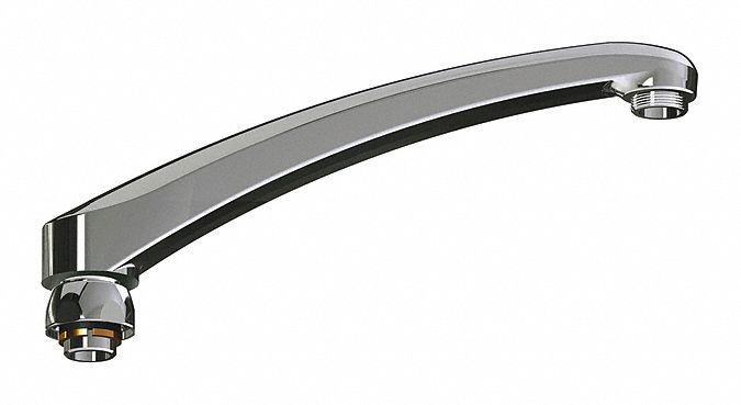 Spout: Spout, Arc, Swivel Spout, Brass, Polished Chrome, Laminar, 8 in Spout Reach