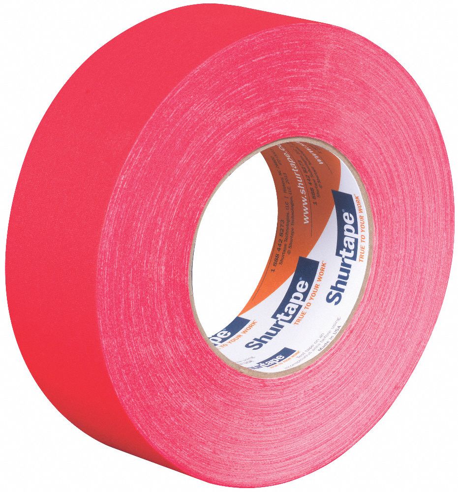 SHURTAPE Gaffer's Tape Red, 1 7/8 in x 54 yd, 10.75 mil, Vinyl Coated