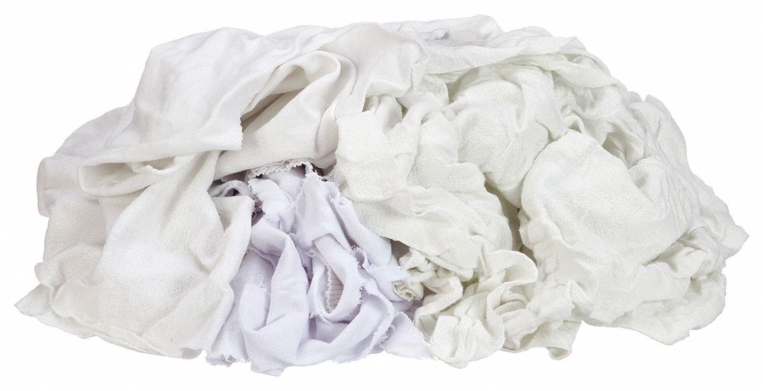 CLOTH RAG,NEW COTTON T-SHIRT,14X16,WHITE